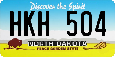 ND license plate HKH504