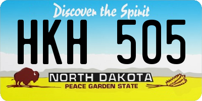 ND license plate HKH505