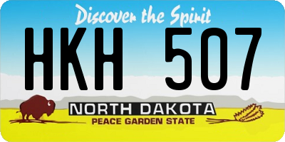 ND license plate HKH507