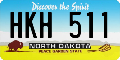 ND license plate HKH511