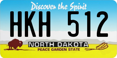 ND license plate HKH512