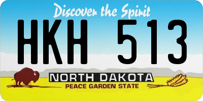 ND license plate HKH513
