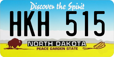 ND license plate HKH515