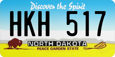 ND license plate HKH517