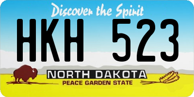 ND license plate HKH523