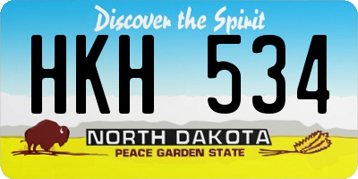 ND license plate HKH534