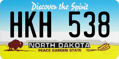 ND license plate HKH538