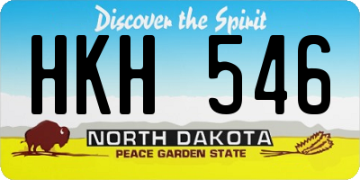 ND license plate HKH546