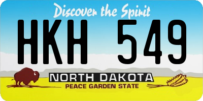 ND license plate HKH549