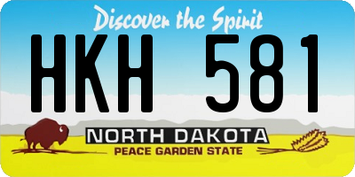 ND license plate HKH581
