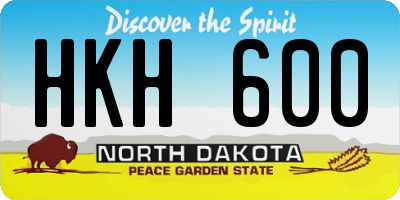 ND license plate HKH600