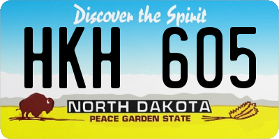 ND license plate HKH605