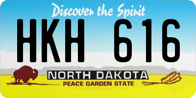 ND license plate HKH616
