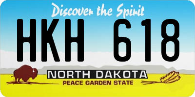 ND license plate HKH618