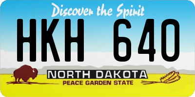 ND license plate HKH640