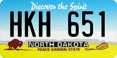 ND license plate HKH651