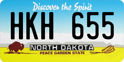 ND license plate HKH655