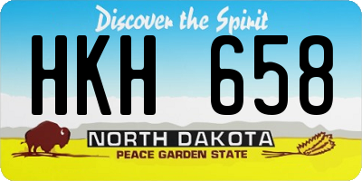ND license plate HKH658