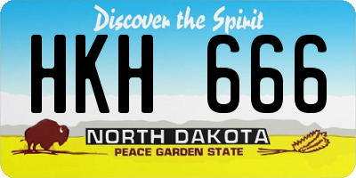 ND license plate HKH666