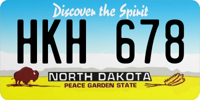 ND license plate HKH678