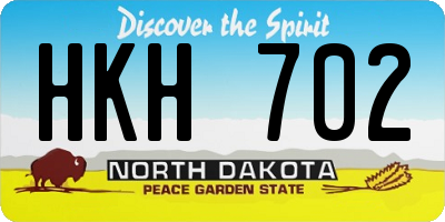 ND license plate HKH702