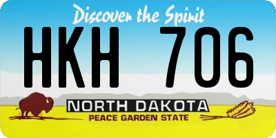 ND license plate HKH706