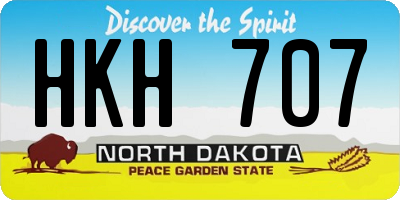 ND license plate HKH707