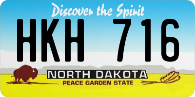 ND license plate HKH716