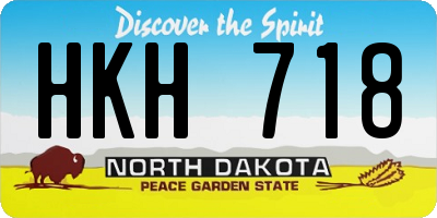 ND license plate HKH718