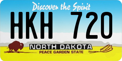 ND license plate HKH720
