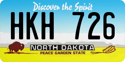 ND license plate HKH726