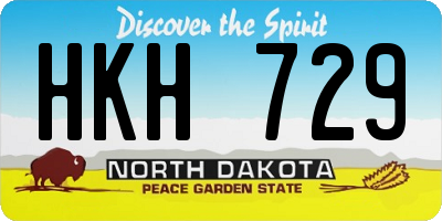 ND license plate HKH729