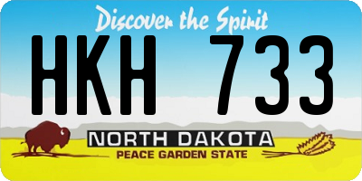 ND license plate HKH733