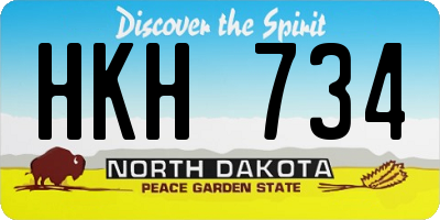 ND license plate HKH734