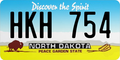 ND license plate HKH754