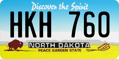 ND license plate HKH760