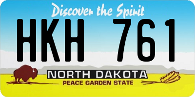 ND license plate HKH761