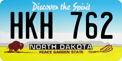 ND license plate HKH762