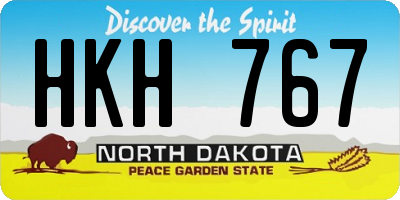 ND license plate HKH767