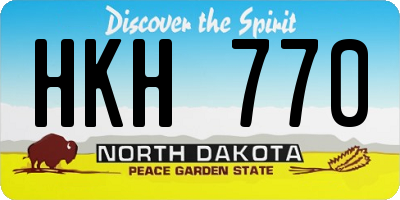 ND license plate HKH770