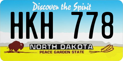 ND license plate HKH778