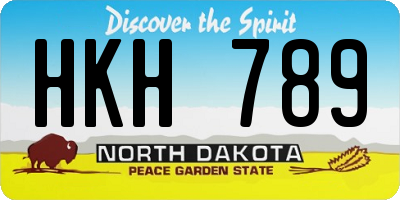 ND license plate HKH789