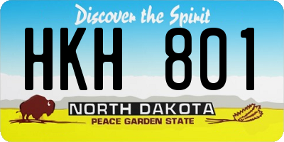 ND license plate HKH801