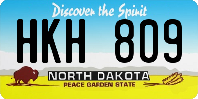 ND license plate HKH809