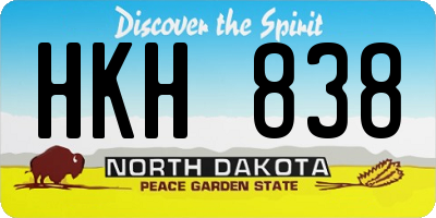 ND license plate HKH838