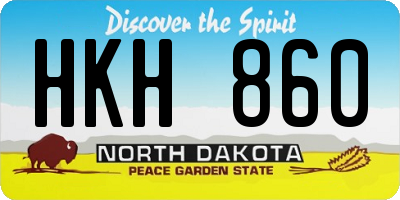 ND license plate HKH860