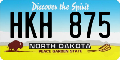 ND license plate HKH875
