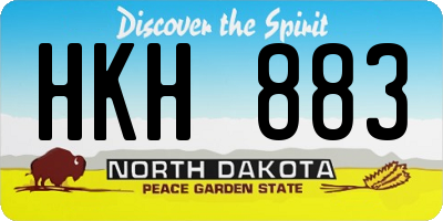 ND license plate HKH883