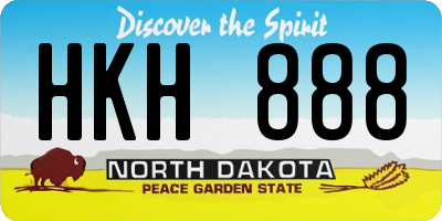 ND license plate HKH888