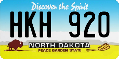 ND license plate HKH920